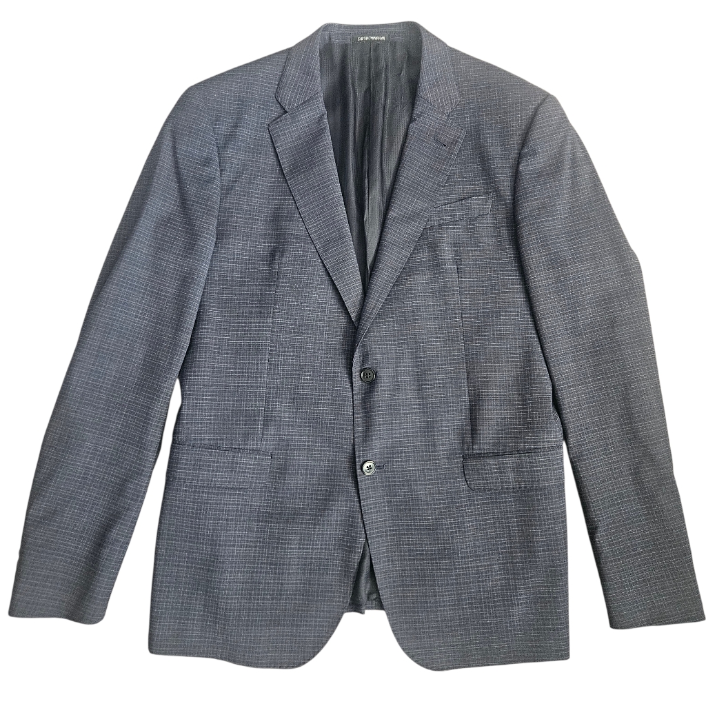 Emporio Armani G Line Check Blazer Size 56 Wool Elastane Mens Blazer Jacket
